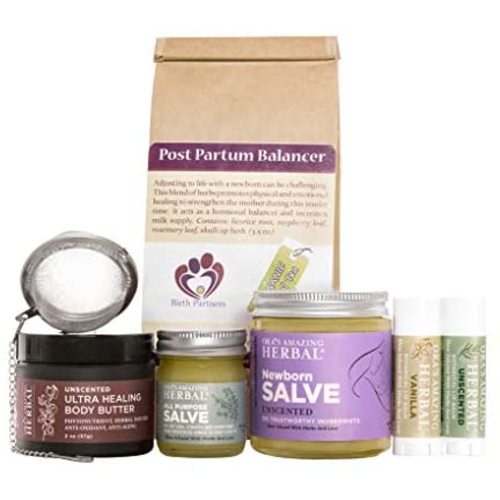 New Mama Gift Set, New Mom Gift, Baby Gift, Natural Skin Care for New Baby and Mother, Organic Postpartum Herbal Tea for New Mothers, New Mom Gifts, Ora's Amazing Herbal