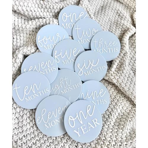 Acrylic Milestone Disc Baby Boy Milestones Sky Blue Milestone Cards Baby Milestones First Year Baby Photos Pregnancy Milestone Baby Gift