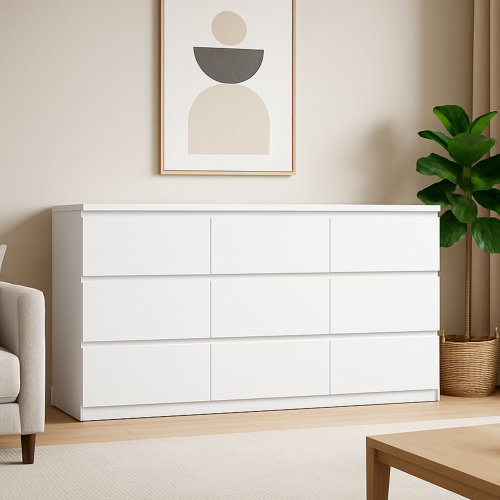 Ebern Designs Large Capacity Dresser With 9 Drawers, Anti-Tip Design For Bedroom Storage & Reviews | Wayfair