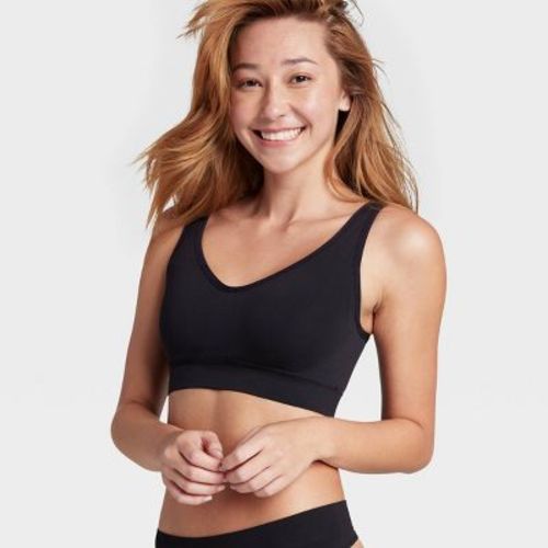 Jockey Generation™ Women's Seamfree® Back Smoothing Bralette - Black L: Recycled Nylon, Pullover, Sewn in Cup, Wireless