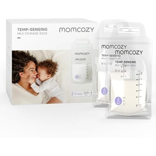 Momcozy Temp-Sensing Breastmilk Storage Bags (6oz, 120 Pack)