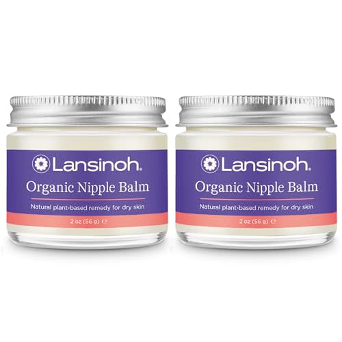 Lansinoh Organic Nipple Butter, Nipple Cream Safe for Breastfeeding Baby, Postpartum Essentials for Mom, 2 Pack, 4 Ounces Total