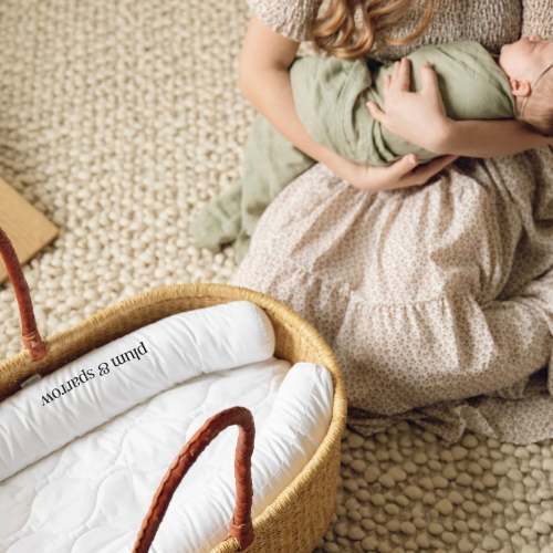 Nest Lounger – 100% Cotton Baby Lounger for Tummy Time & Moses Baskets