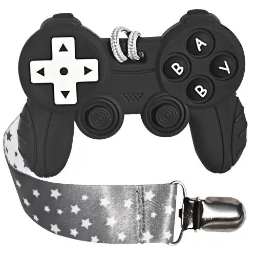 Baby Video Game Controller Teether Toy Funny Baby Teething Toys for Babies Gamer Controller(Black