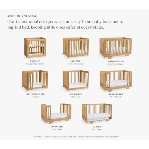 Babyletto Yuzu 8-in-1 Convertible Crib color: Honey