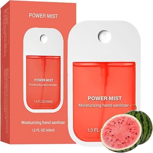 Power Mist Hydrating Hand Sanitizer Spray, Portable Travel-Size Hand Sanitizer Spray, 500-Sprays Each,Suitable for Both Adults and Children (Watermelon)