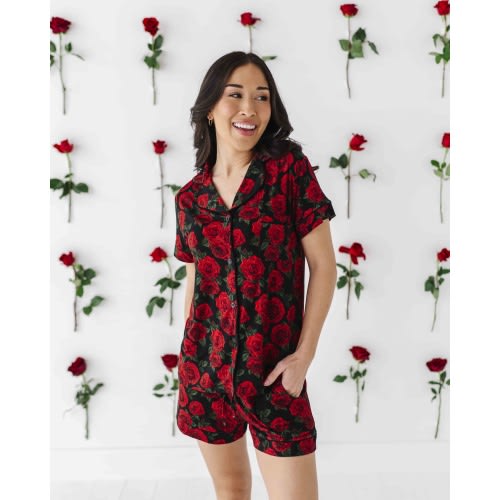 Bums & Roses Women's Collar Shirt & Shorts Set