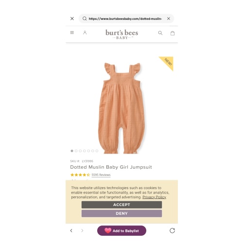 Dotted Muslin Baby Girl Jumpsuit