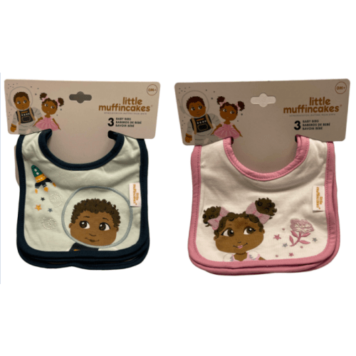 Little Muffincakes™ 3-Pack Baby Bibs Combo, Blue & Pink