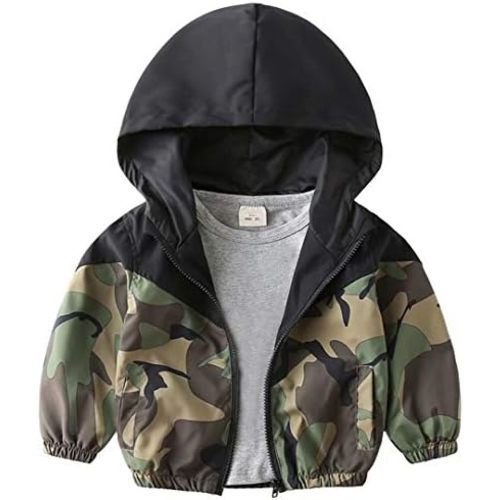 Boys' Hooded Dinosaur Jacket Windbreaker Outerwear