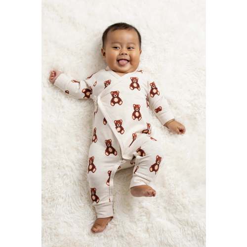 Kimono Tie One-Piece - Organic Baby Clothes - Monica + Andy | Size: 0-3 months