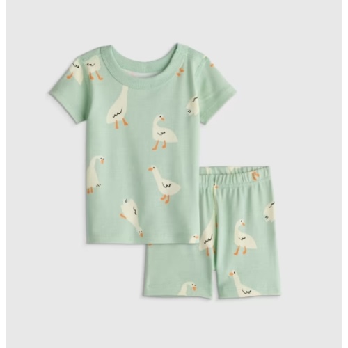 100% Organic Cotton Short Sleeve and Shorts Pajama Set in Goosie