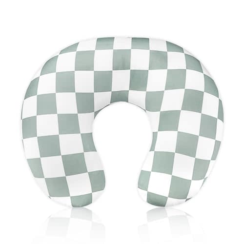 DILIMI Nursing Pillow Cover, Stretchy Removable Case for Breastfeeding Pillows, Ultra Soft Comfortable Slipcover for Baby Girl and Boy, Checkerboard Grid
