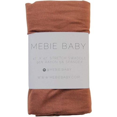 Mebie Baby Rust Stretch Swaddle, Modern and Neutral Swaddle Blanket for Baby Girl or Boy, Soft Baby Blankets, Newborn Swaddle Blanket, 0-3 Month, Comfy Wrap, Baby Essentials & Gifts (47" x 47")