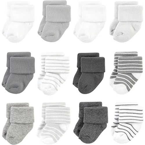 Hudson Baby Basics Unisex Baby Cozy Terry Baby Sock 12-Pack
