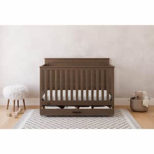 Tristan Hazelnut 5-in-1 Convertible Crib with Drawer