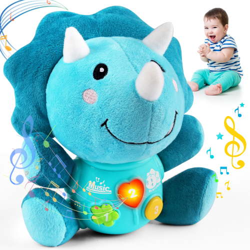 Vanmor Plush Elephant Musical Baby Toy, Soft Sounds, Light Up, for Infants 0-36 Months