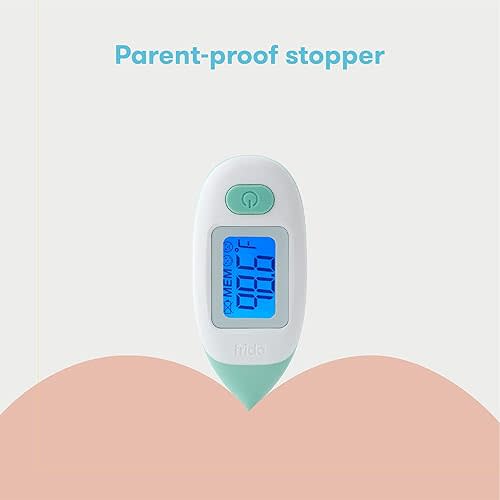Frida Baby Rectal Thermometer for Babies, Digital Fever Thermometer for Babies, Newborns & Infants, Quick & Accurate Temperature Check, Water Resistant, Clear Case, Memory Holds Last 10 Readings