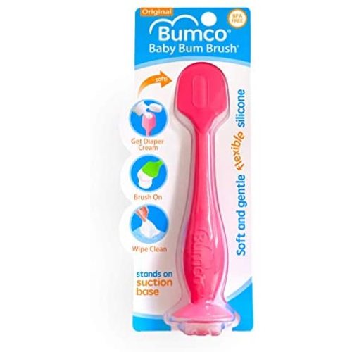 Baby Bum Brush, Original Diaper Rash Cream Applicator, Soft Flexible Silicone Brush, Unique Gift [Pink]