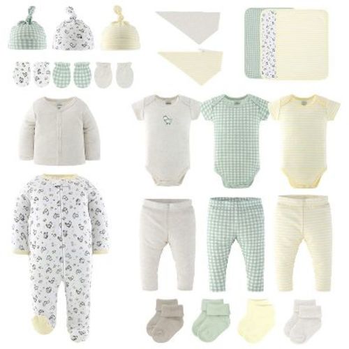 The Peanutshell Layette Gift Set, Cottage Pasture Baby Clothes with Bibs, 0-3 Months, 23 Piece Set