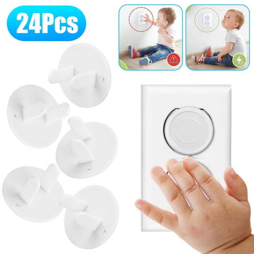 EEEkit 24pcs Safety Electrical Power Socket Outlet Covers, Child Proof Guard, Hidden Handle Plug Protectors