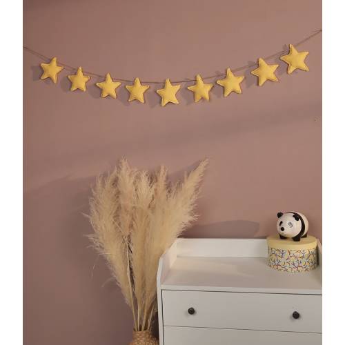 Handmade Yellow Star Garland: Nursery, Party Decoration