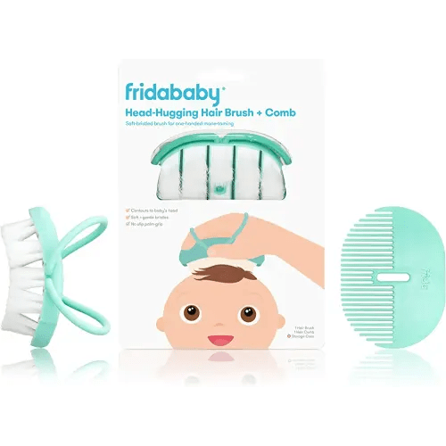 Frida Baby Infant Head-Hugging Baby Hairbrush and Comb Set, Newborn and Up