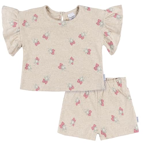 Gerber Baby Girls' Shirt and Shorts Set