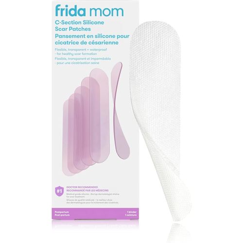 Frida Mom C-Section Silicone Strips, C-Section Recovery Must Have Scar Patches, Reusable Medical Grade Treatment for Keloid Scars, Includes Case & Pouch
