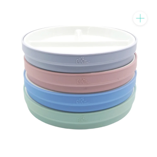 7.8"/20cm Porcelain White Divided Plates with Silicone Sleeves