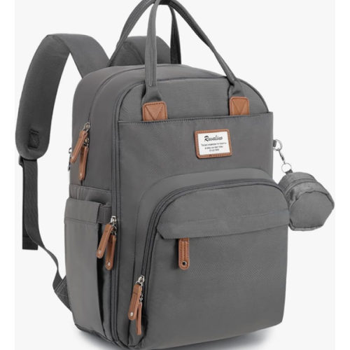 RUVALINO Diaper Bag Backpack, Multifunction Travel Back Pack Maternity Baby Changing Bags, Large Capacity, Waterproof and Stylish, Iron Gray