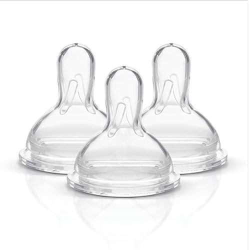 Medela Slow Flow Spare Nipples with Wide Base, 3 Pack, Compatible with Medela Storage Bottles, Made Without BPA