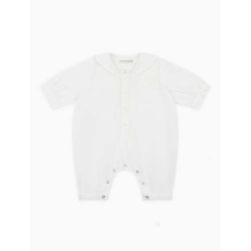 Fern Overall Pajama in Timeless White