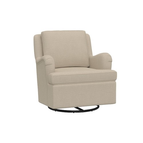 Chris Loves Julia Swivel Glider Performance Slub Weave Oatmeal