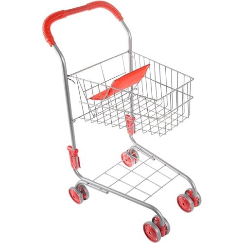Pretend Play Shopping Cart- Toy Grocery Cart With Pivoting Front Wheels and Folds for Easy Storage for Kids, Boys and Girls By Hey! Play!
