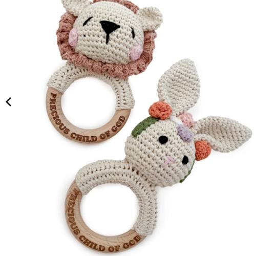 Precious Child of God Knitted Teether Rattle