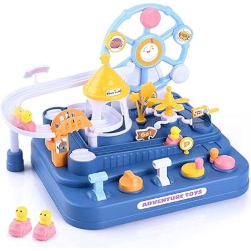 Christmas 3+ Year Old Boy Girl Gift - Magnetic Car Race Track for Toddler, Educational Stem Toys for Grandkids Montessori Toys for 3 Year Old to Develop Motor & Thinking Skills