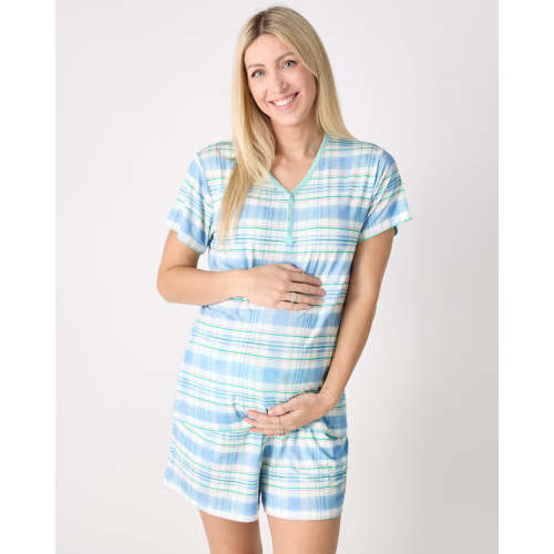 Springtime Plaid Women's Short Sleeve Pajama Top | Little Sleepies