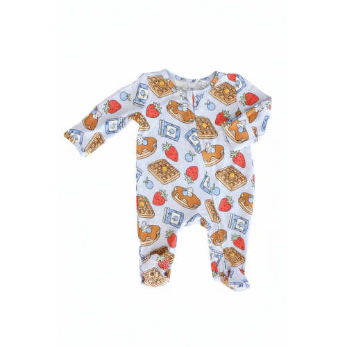 Sweet Stacks Zipper Footie | Blue