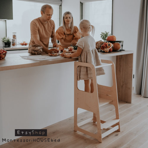 Toddler step stool Montessori tower Toddler kitchen tower, Kitchen step stool for kids step stool Learning stool, Toddler tower