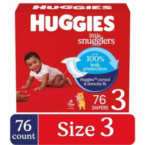 Huggies Little Snugglers Baby Diapers Size 3 (16-28 lbs) 76 count - Pack of 2