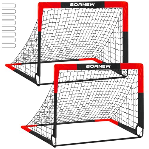 2 Pack Soccer Goal - Backyard & Indoor 7X5 / 6X4 / 4X3 ft Kids Soccer Goals | Portable Pop Up Soccer Nets for Youth & Adult, Outdoor Games, Soccer Training Equipment Ages 3-16 Year Gift