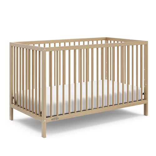 Graco Teddi 5-in-1 Convertible Crib (Driftwood) – GREENGUARD Gold Certified, Converts to Daybed, Toddler & Twin Bed with Headboard and Footboard, Adjustable Mattress Height