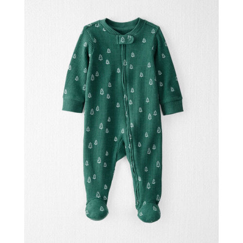 Baby Organic Cotton Waffle Knit Sleep & Play Pajamas in Christmas Tree Print  - Little Planet | Carter's
