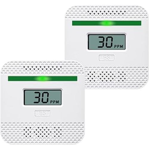 YMDJL Carbon Monoxide Detector 2 Pack,Battery Operated CO Alarm with LCD Digital Display and Sound Warning，Portable Travel CO Alarm for House and Car (2AAA Batteries NOT Included) - Amazon.com