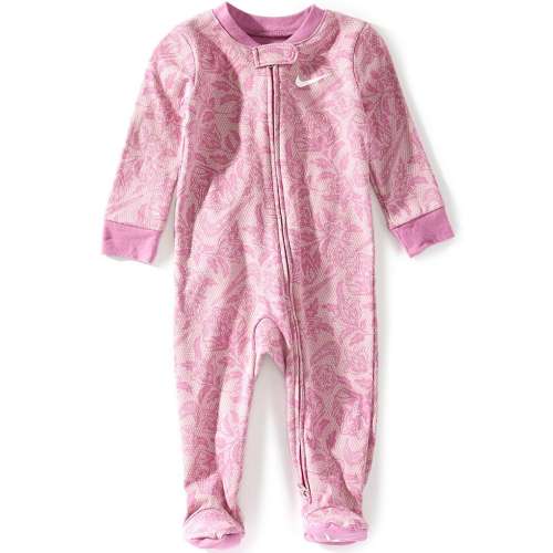 Nike Baby Girls Long-Sleeve Lace It Up Floral Print Footed Coverall