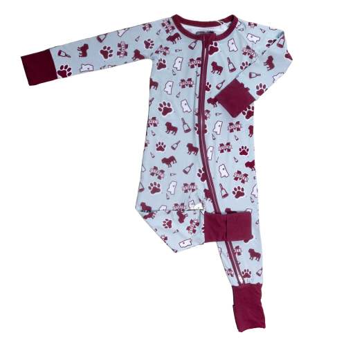 Mississippi State Bulldogs Bamboo Zippy One-Piece | Tailgate Tikes