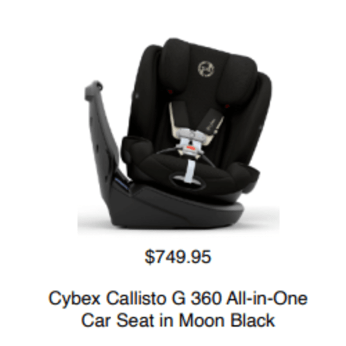 Cybex Callisto G 360 All-in-One
Car Seat in Moon Black