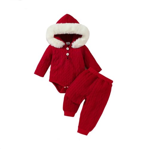 Baby Clothing Sets Girls Hooded Long Sleeve Romper and Pants Outfit Infant Clothing layettes