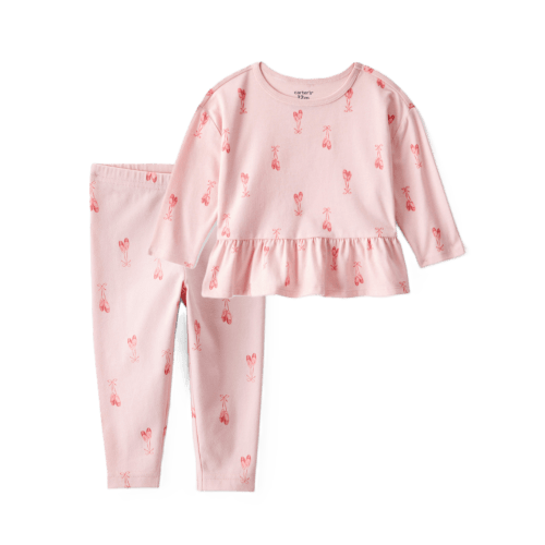 Baby Girl 2-Piece Ballet Slippers Top & Ballerina Leggings Set - Pink - Carter's | Carter's